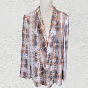 Lush Gray and Orange Long Sleeve Lightweight Jacket Top in size XL